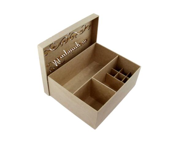 CAIXA MAQUIAGEM 3MM 26X21X10CM MDF CRÚ