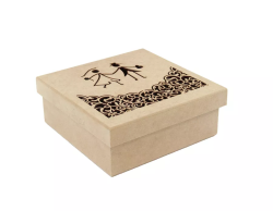 Caixa noivo arabesco 16x16x6cm mdf crú
