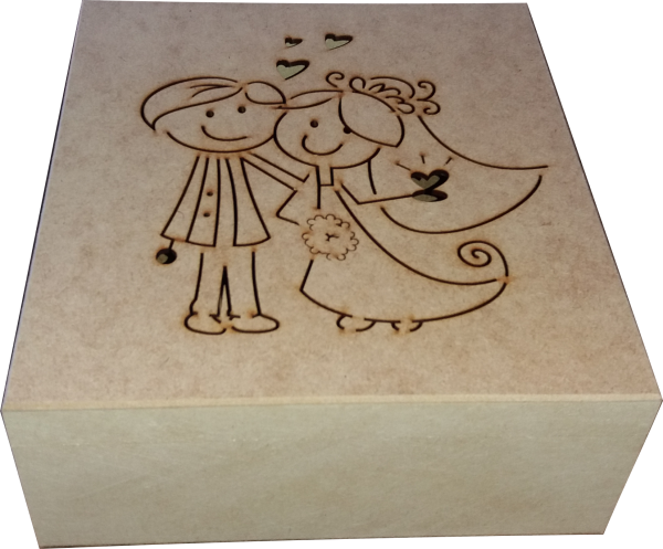 CAIXA NOIVO DOBRADICA 25x23X9,5CM MDF Crú
