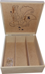 CAIXA NOIVO DOBRADICA 25x23X9,5CM MDF Crú