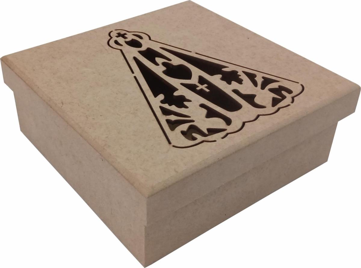 CAIXA NOSSA SENHORA 16X16X6 CM MDF Crú