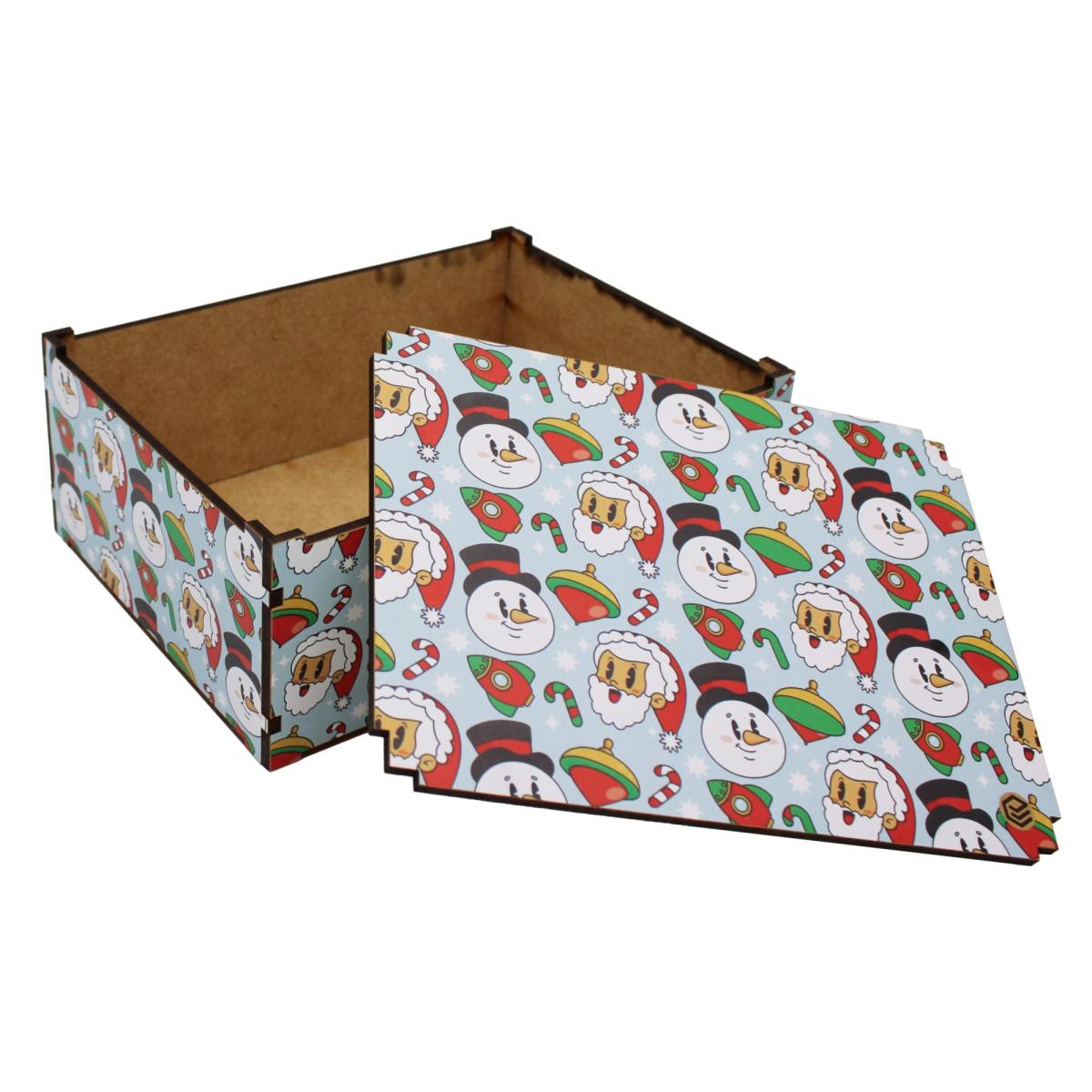 Caixa Organizadora  Boneco de Neve Natal 23X17X9cm Mdf