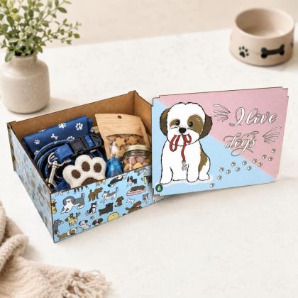 Caixa de MDF Organizadora cachorro 23x17x9 cm