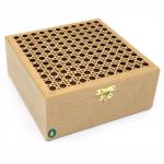 Caixa organizadora com tampa Palha 20x20x8cm com Fecho e Dobradiças - Ideal para Presente - MDF