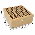 Caixa organizadora com tampa Palha 20x20x8cm com Fecho e Dobradiças - Ideal para Presente - MDF