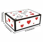 Caixa Organizadora Eu Te Amo Corações 23X17X9 Cm Mdf