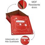 Caixa Organizadora Natal Papai Noel 16x16x5,5cm Mdf 