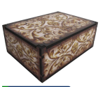 Caixa Organizadora Floral Envelhecido 23X17X9cm Mdf