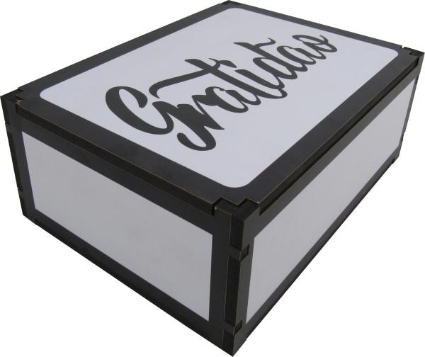 Caixa Organizadora Gratidão    23X17X9cm Mdf 