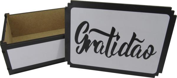 Caixa Organizadora Gratidão    23X17X9cm Mdf 