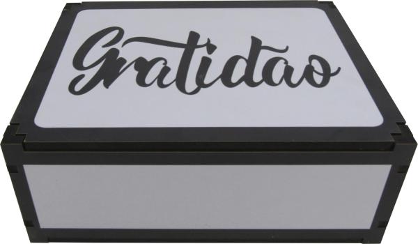 Caixa Organizadora Gratidão    23X17X9cm Mdf 