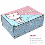 Caixa Organizadora Gato I Love cats 23X17X9 Cm Mdf