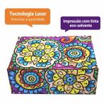 Caixa Organizadora Mandala Colorida   23X17X9cm Mdf 