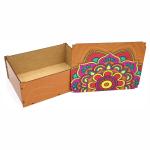 Caixa Organizadora Mandala Laranja 23X17X9 Cm Mdf