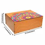Caixa Organizadora Mandala Laranja 23X17X9 Cm Mdf