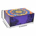 Caixa Organizadora Mandala Roxa 23X17X9 Cm Mdf
