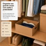 Caixa Organizadora MDF com Tampa Vazado Laser Estilo lisa Multiuso Guarda Roupa Closet Premium Box