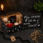 Caixa Organizadora Meu coração todo dia escolhe você 23X17X9cm Mdf 
