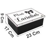 Caixa Organizadora Meus Lacinhos Preta e Branca 22x16x8cm 