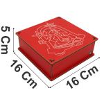 Caixa Organizadora Natal Boneco de Neve Trenó 16x16x5,5cm Mdf 