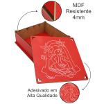 Caixa Organizadora Natal Boneco de Neve Trenó 16x16x5,5cm Mdf 