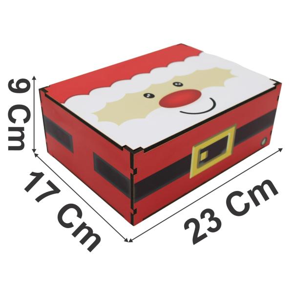 Caixa Organizadora Natal Papai Noel 23X17X9cm Mdf 
