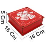 Caixa Organizadora Natal Sino 16x16x5,5cm Mdf 
