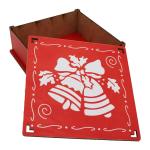 Caixa Organizadora Natal Sino 16x16x5,5cm Mdf 