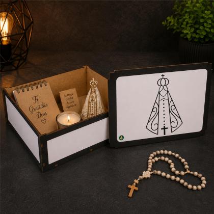 Caixa de MDF Organizadora Nossa Senhora com Rosário 23x17x9 cm