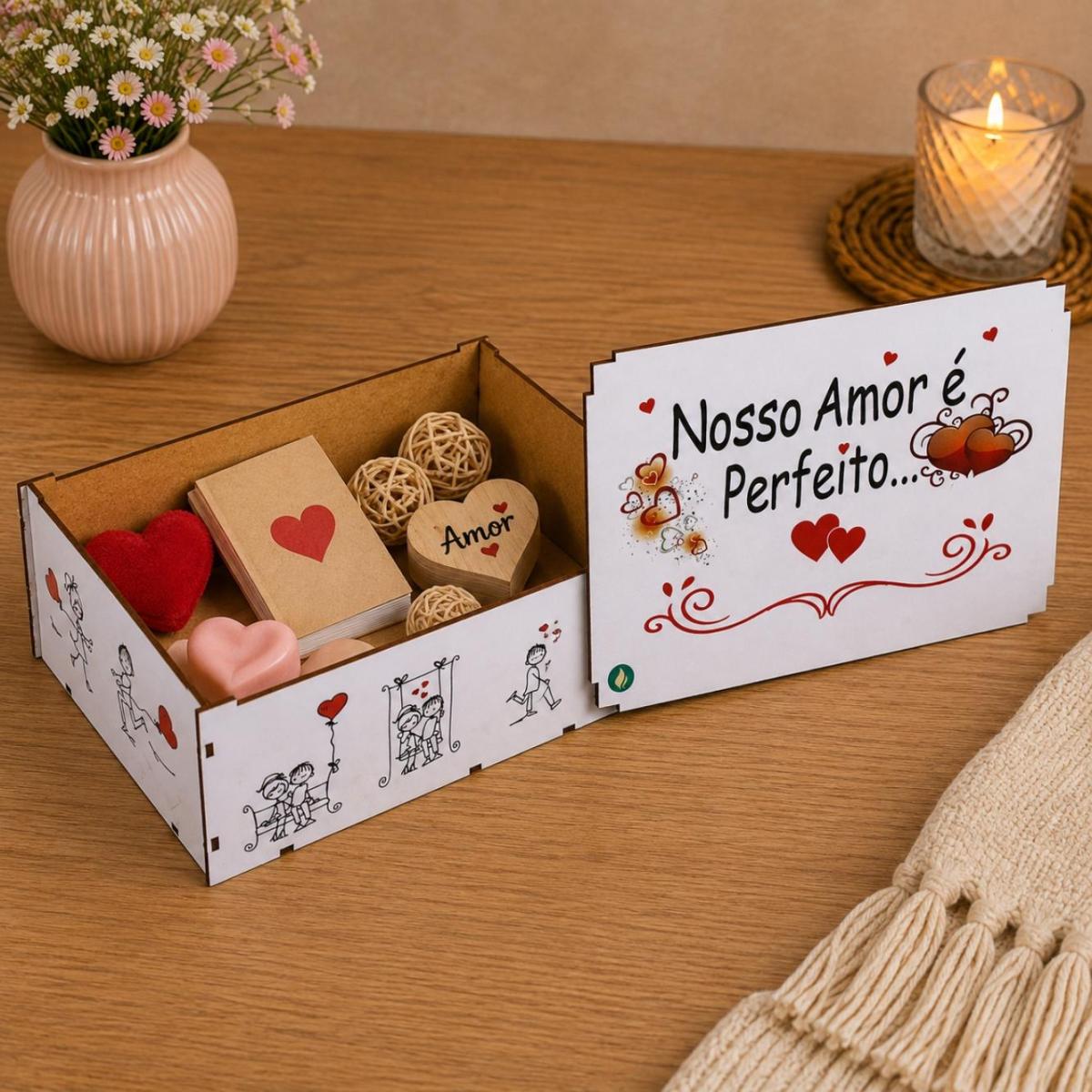 Caixa Organizadora Nosso amor Perfeito 23X17X9cm Mdf