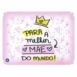 Caixa Organizadora Para a Melhor Mãe do Mundo Coraçãozinho 23X17X9cm Mdf