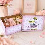 Caixa Organizadora Para a Melhor Mãe do Mundo Coraçãozinho 23X17X9cm Mdf