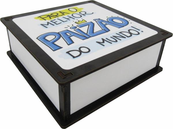 Caixa Organizadora Paizão 16x16x5,5cm Mdf 