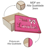 Caixa Organizadora Meus Lacinhos Rosa e Branca 