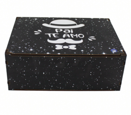 Caixa Organizadora Presente Dia dos Pais Decoração Pai Te Amo 23x17x9 cm MDF