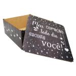  Caixa Organizadora Presente Meu Coração  30x30x14 cm MDF