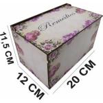 Caixa Organizadora Remédio Decoração Remédios Floral 20x12x11,5 cm MDF