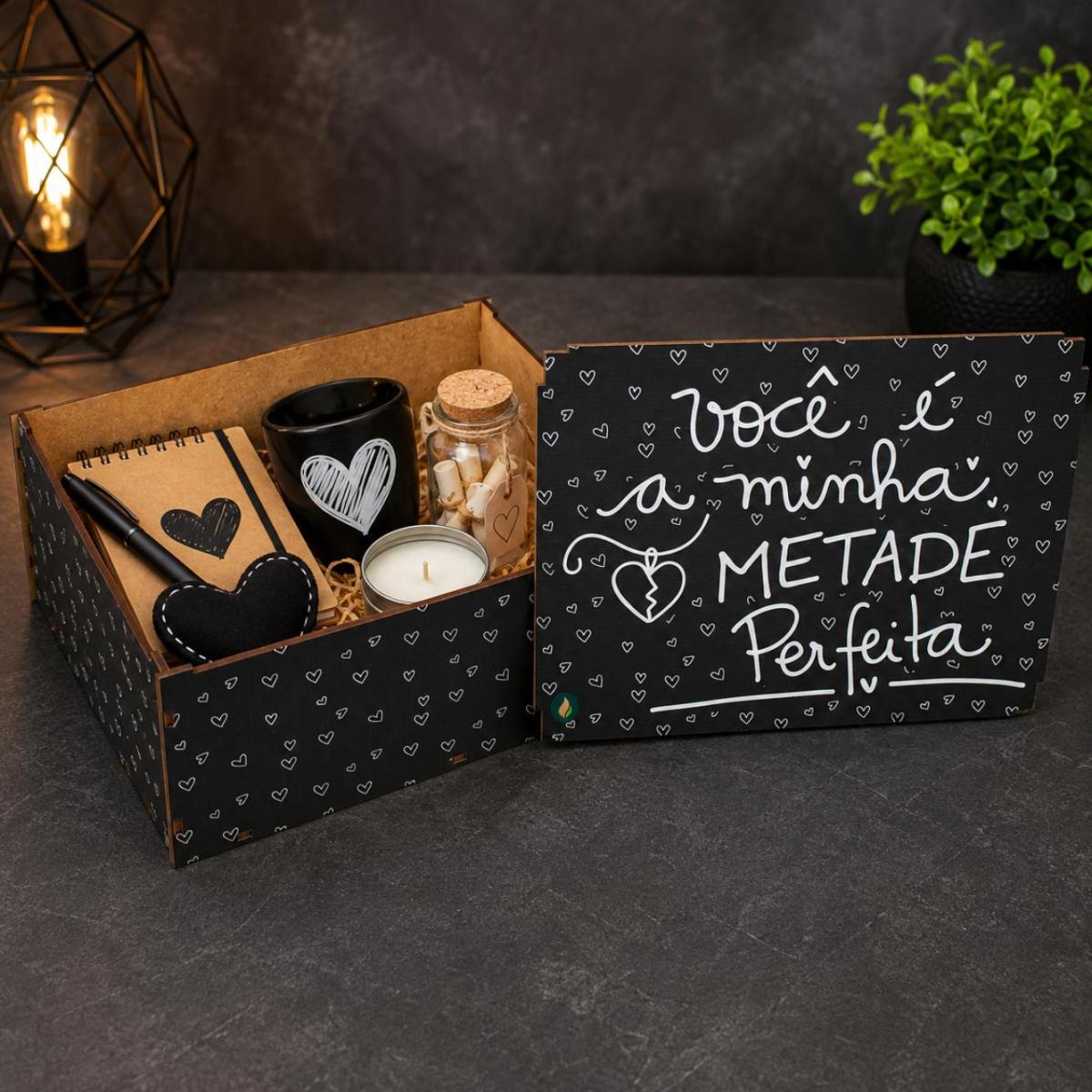 Caixa Organizadora Você é minha Metade Perfeita 23X17X9 Cm Mdf