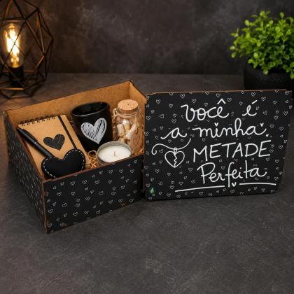 Caixa de MDF Organizadora Você é minha Metade Perfeita 23x17x9 cm