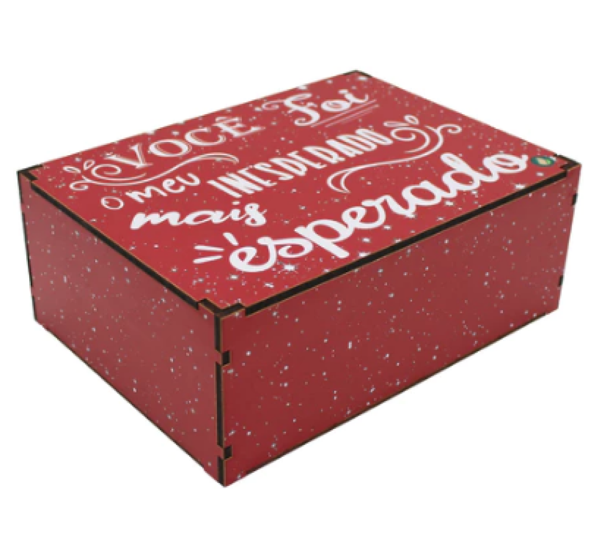 Caixa Organizadora Você é o Inesperado Mais Esperado - Vermelho 23X17X9cm Mdf 
