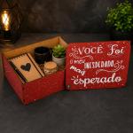 Caixa Organizadora Você é o Inesperado Mais Esperado - Vermelho 23X17X9cm Mdf 