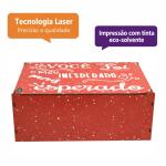 Caixa Organizadora Você é o Inesperado Mais Esperado - Vermelho 23X17X9cm Mdf 