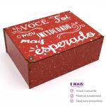 Caixa Organizadora Você é o Inesperado Mais Esperado - Vermelho 23X17X9cm Mdf 