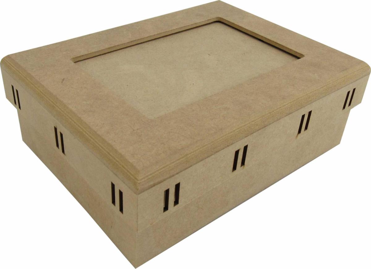 CAIXA P/FITA C/FOTO 19,5X14,5X6CM Mdf Crú