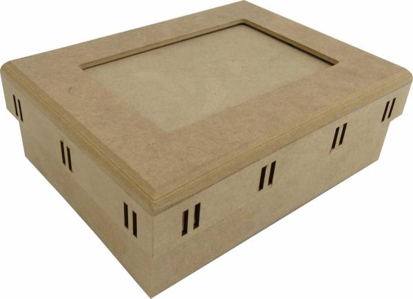 CAIXA P/FITA C/FOTO 19,5X14,5X6CM Mdf Crú