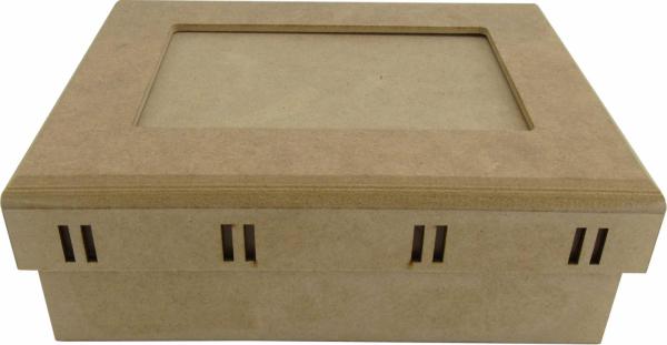 CAIXA P/FITA C/FOTO 19,5X14,5X6CM Mdf Crú