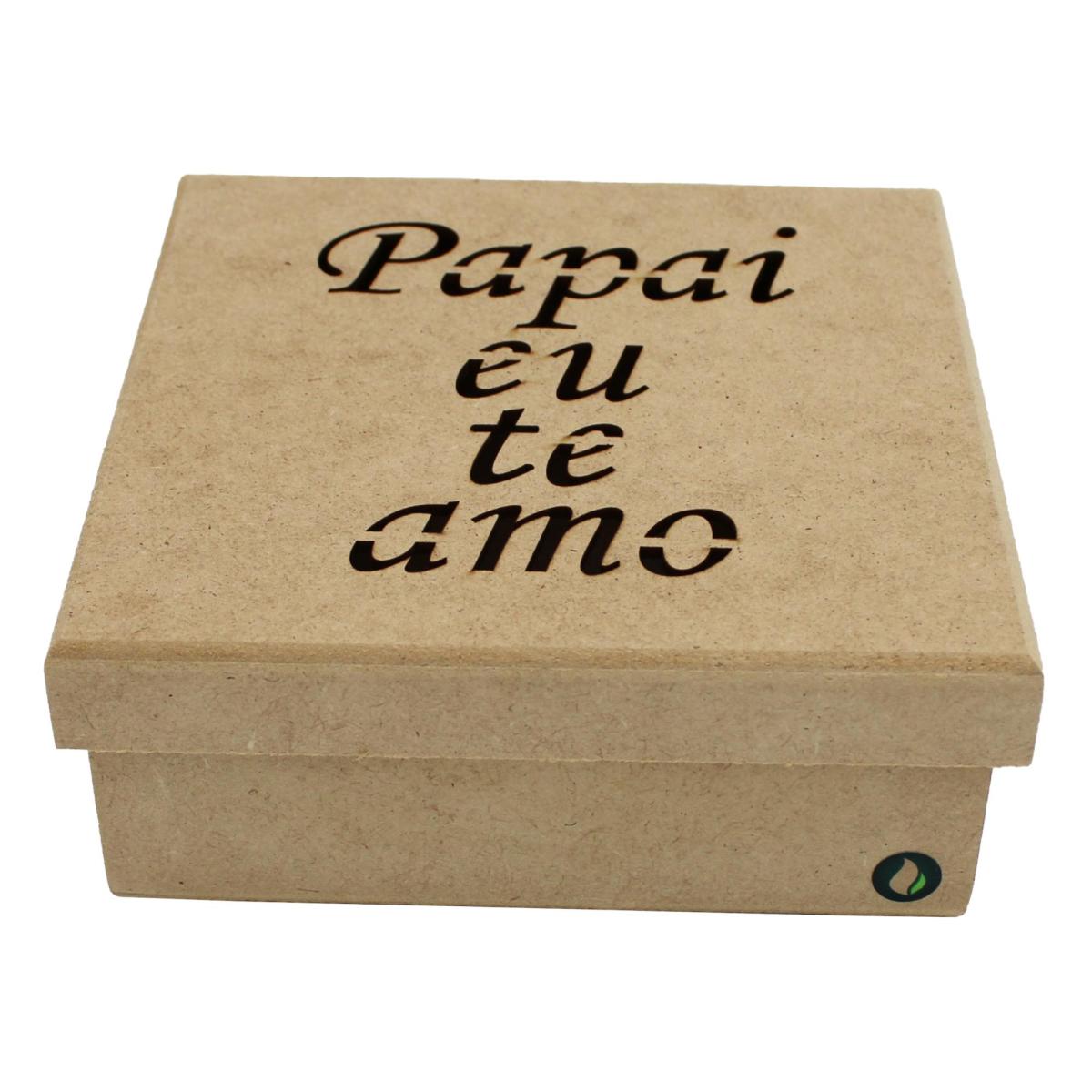 CAIXA PAI EU TE AMO 16X16X6CM MDF Crú