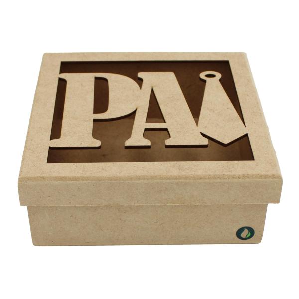 CAIXA PAI GRAVATA 16X16X6CM MDF Crú