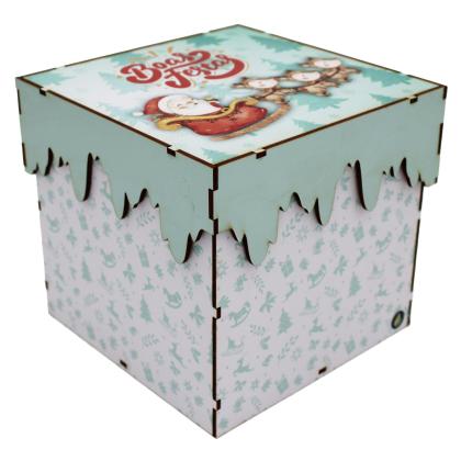Caixa Panetone Boas Festas 16,5x16,5x16cm