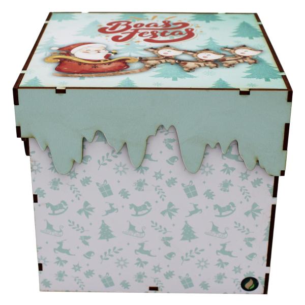 Caixa Panetone Boas Festas 16,5x16,5x16cm Caixa Panetone Boas Festas 16,5x16,5x16cm